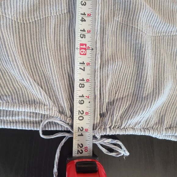 Abercrombie and Fitch Striped Crop Top Tie Waist Blouse Small Western Boho - Picture 5 of 7